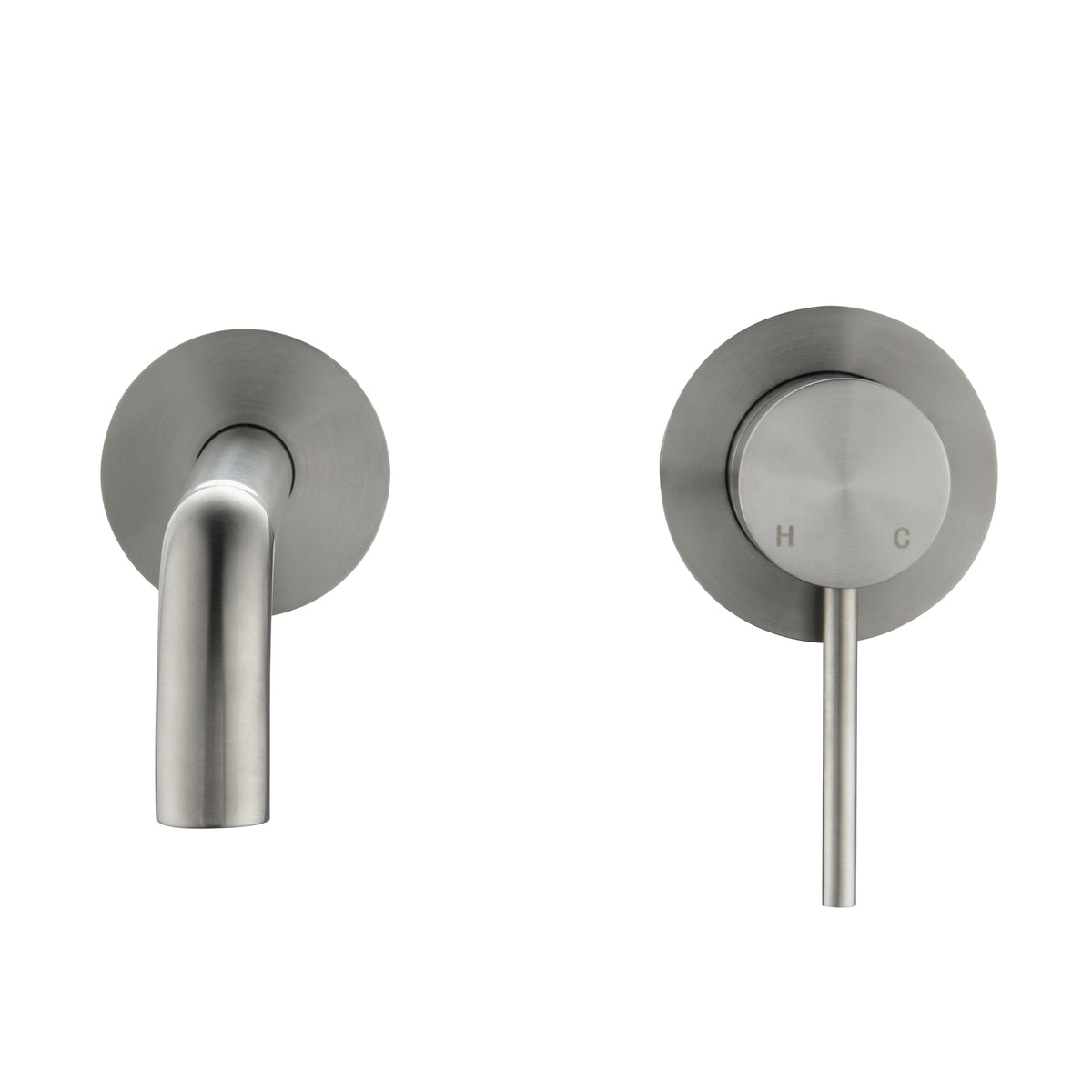 Elke Wall Mixer Curved Brushed Nickel
