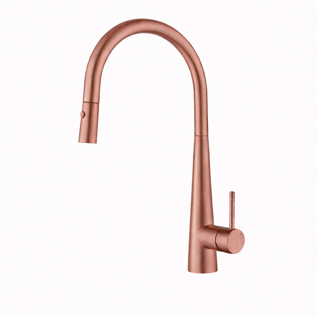 Elke Sleek Mixer with Button Brushed Copper