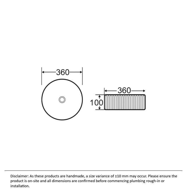 Linea Countertop Basin Round Fluted