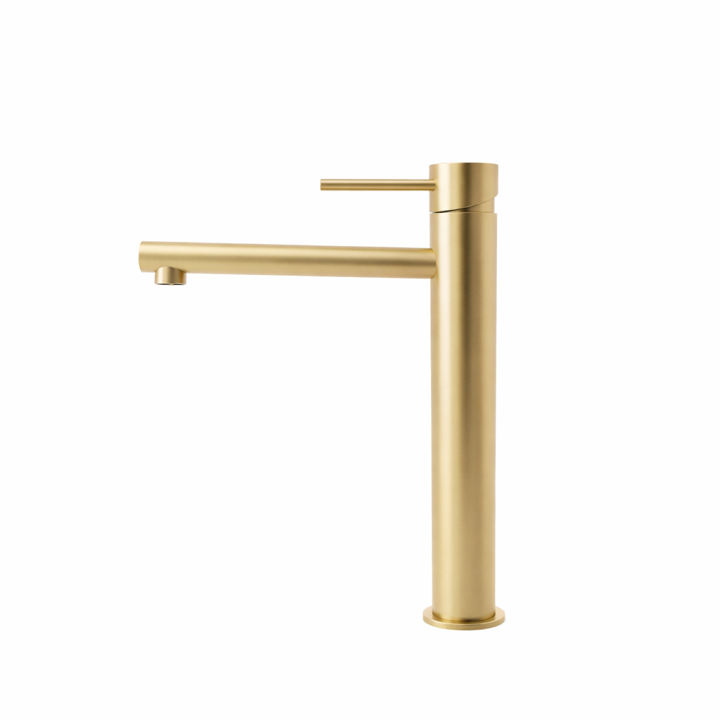 Elke Countertop Tall Basin Mixer Brushed Gold
