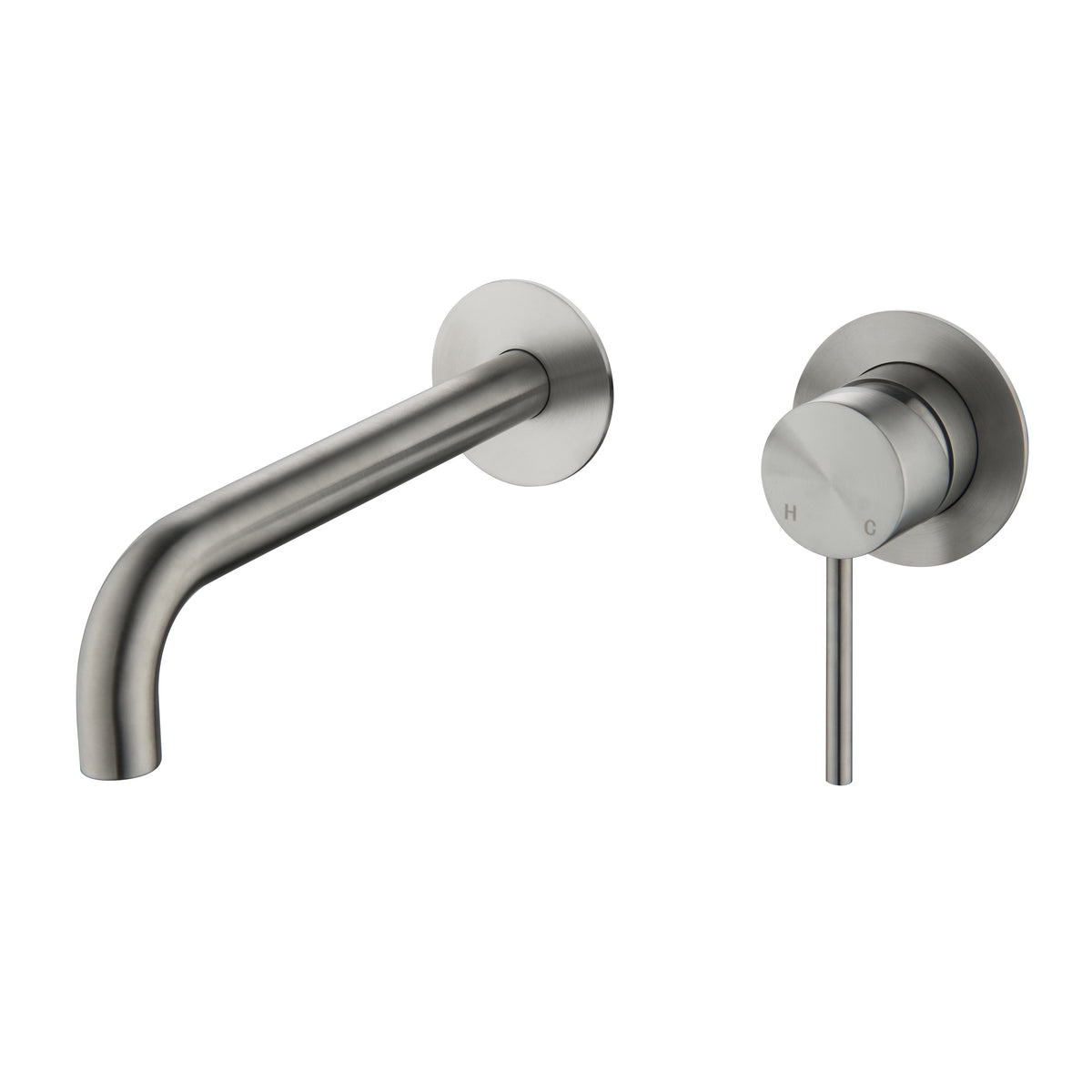 Elke Wall Mixer Curved Brushed Nickel