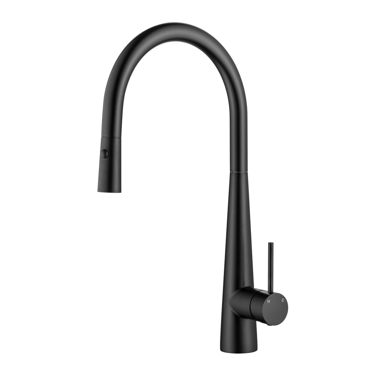 Elke Sleek Mixer with Button Matt Black