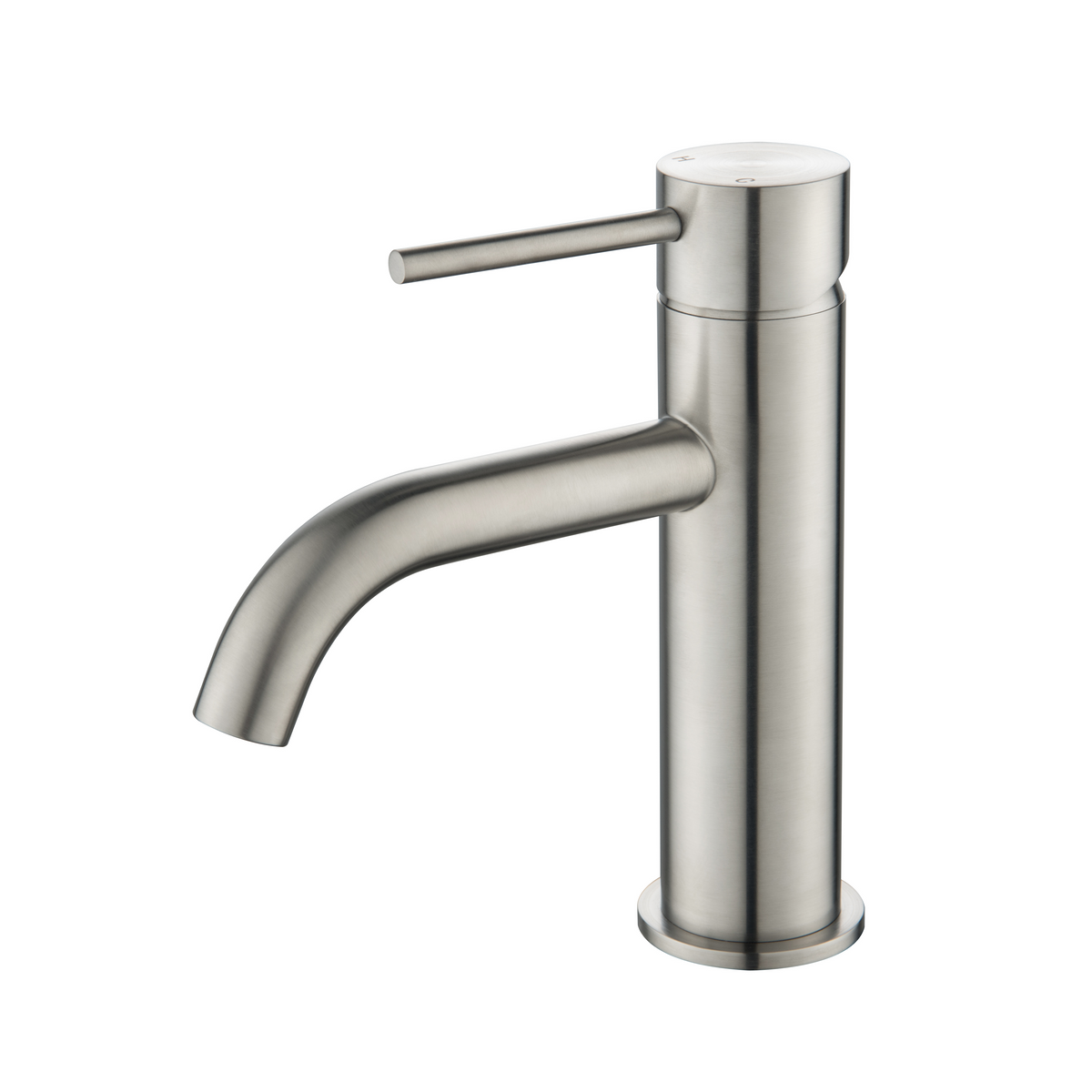 Elke Curved Countertop Basin Mixer Brushed Nickel