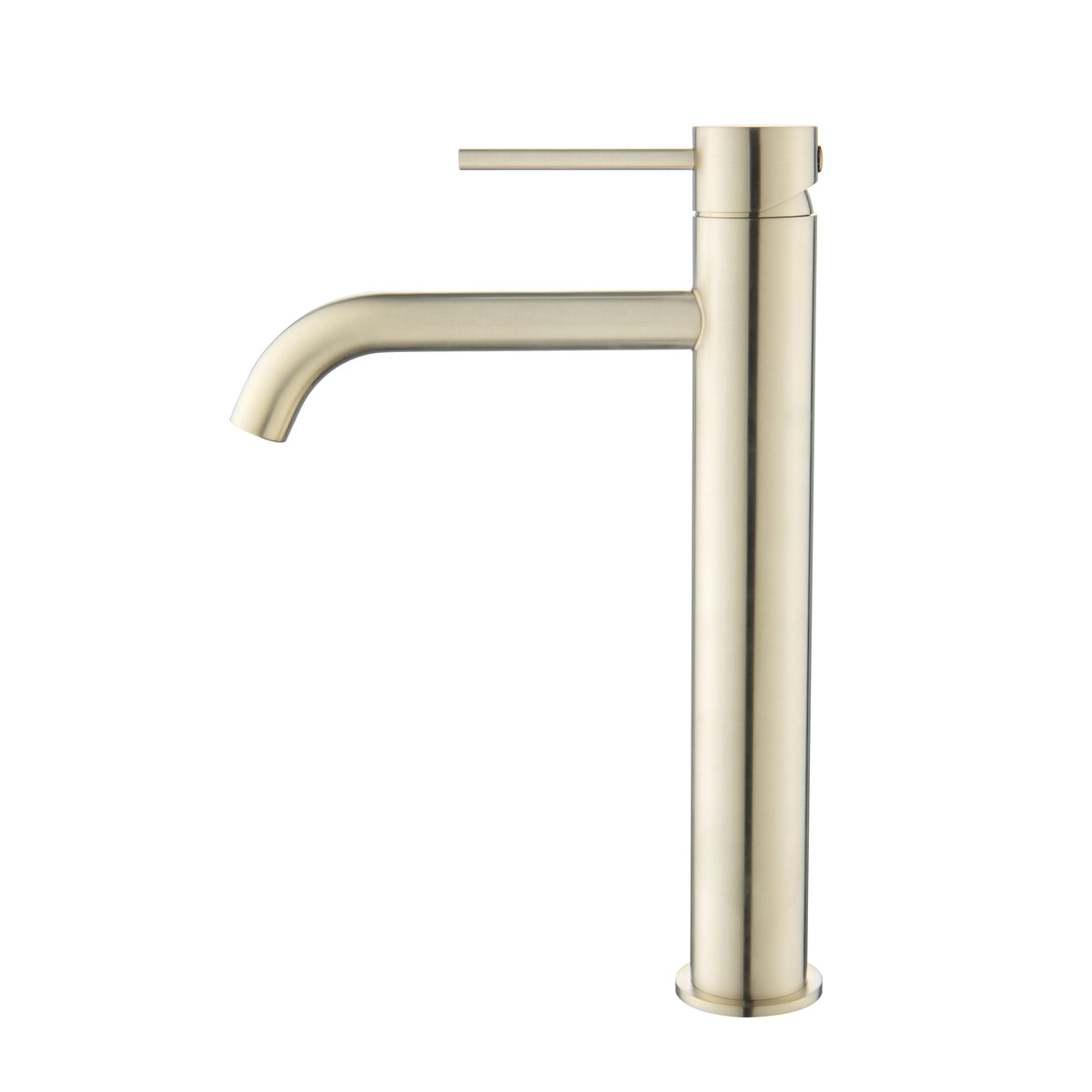 Elke Curved Countertop Tall Basin Mixer Brushed Gold