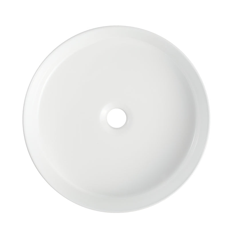 Countertop Basin Round Fluted White