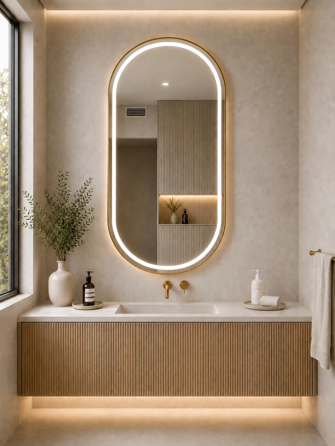 Yana Pill Framed LED Mirror