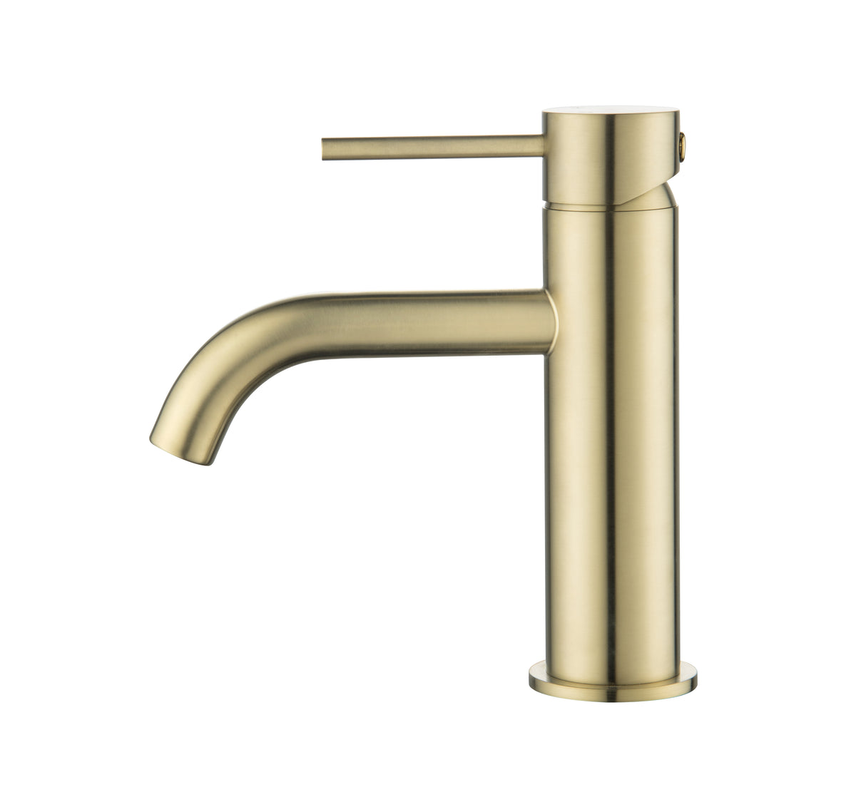 Elke Curved Countertop Basin Mixer Brushed Gold