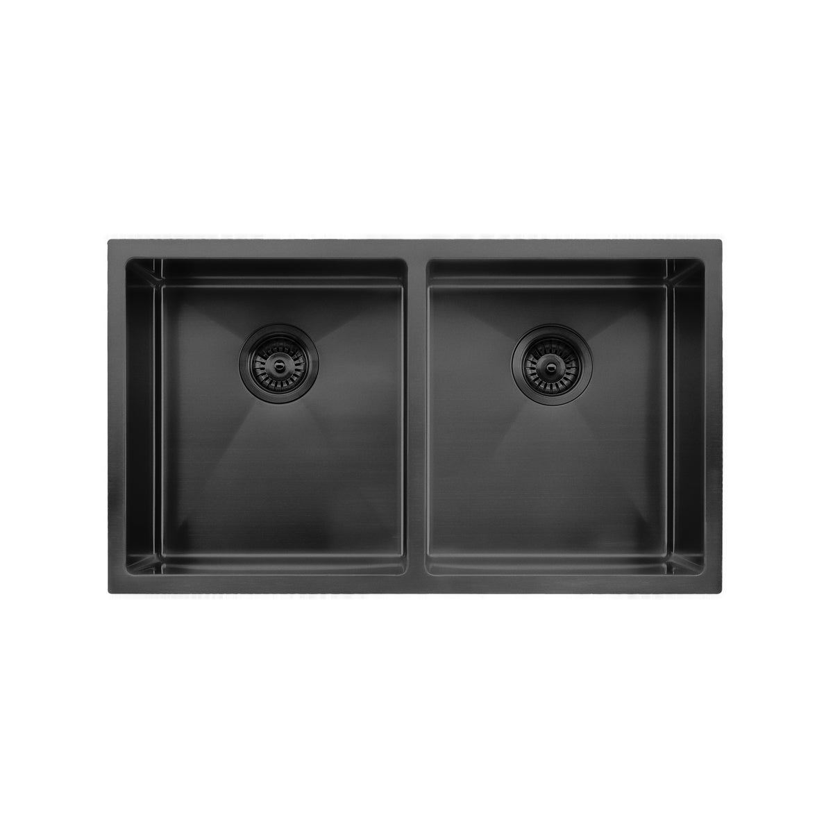 Titan Matte Black Double Stainless Steel Sink 750mm