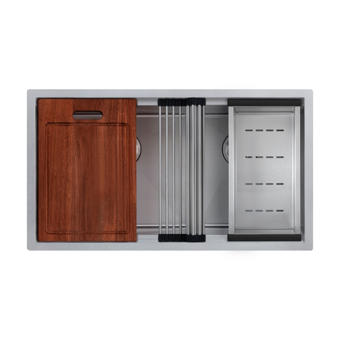 Titan Double Stainless Steel Sink; Workstation
