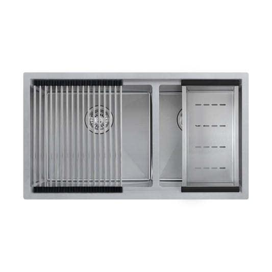 Titan Double Stainless Steel Sink; Workstation