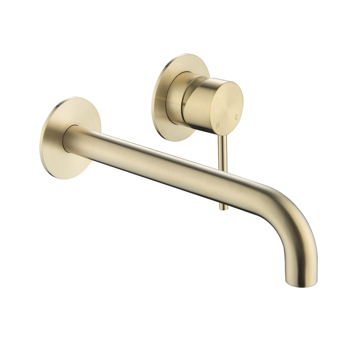 Elke Wall Mixer Curved Brushed Gold