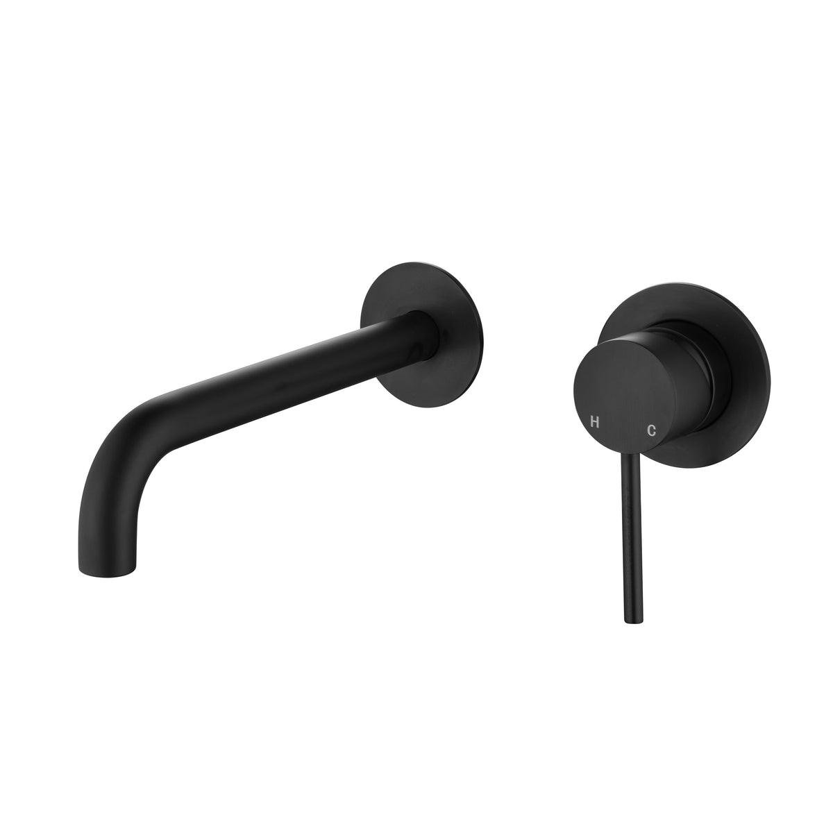 Elke Wall Mixer Curved Matt Black