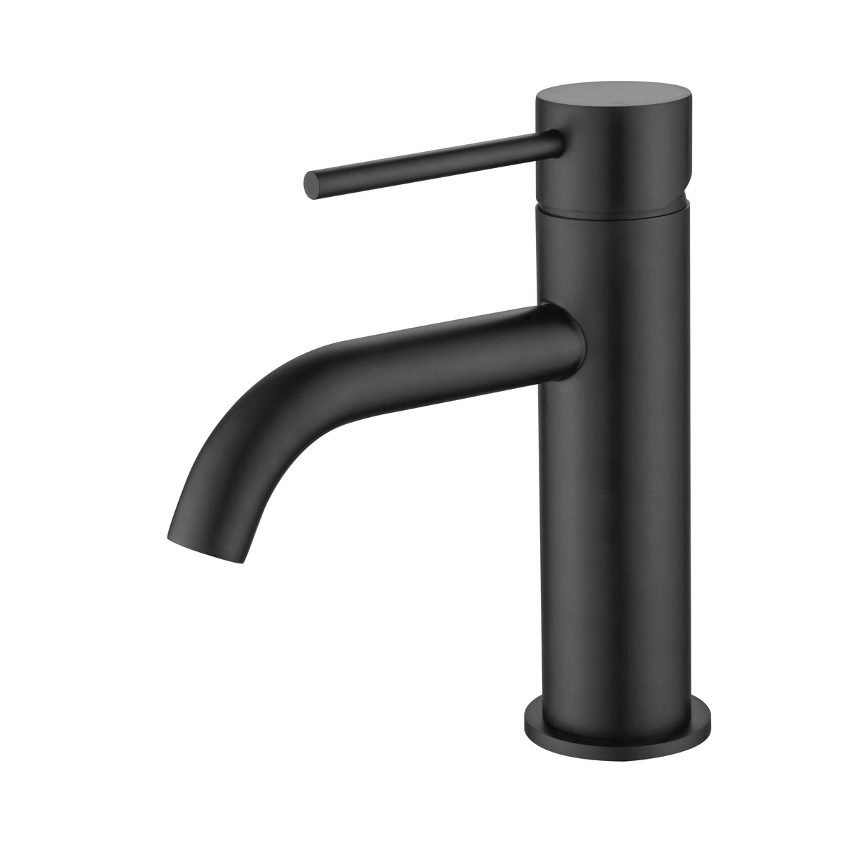 Elke Curved Countertop Basin Mixer Matt Black