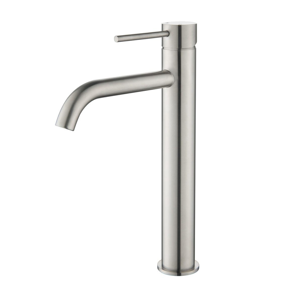 Elke Curved Countertop Tall Basin Mixer Brushed Nickel