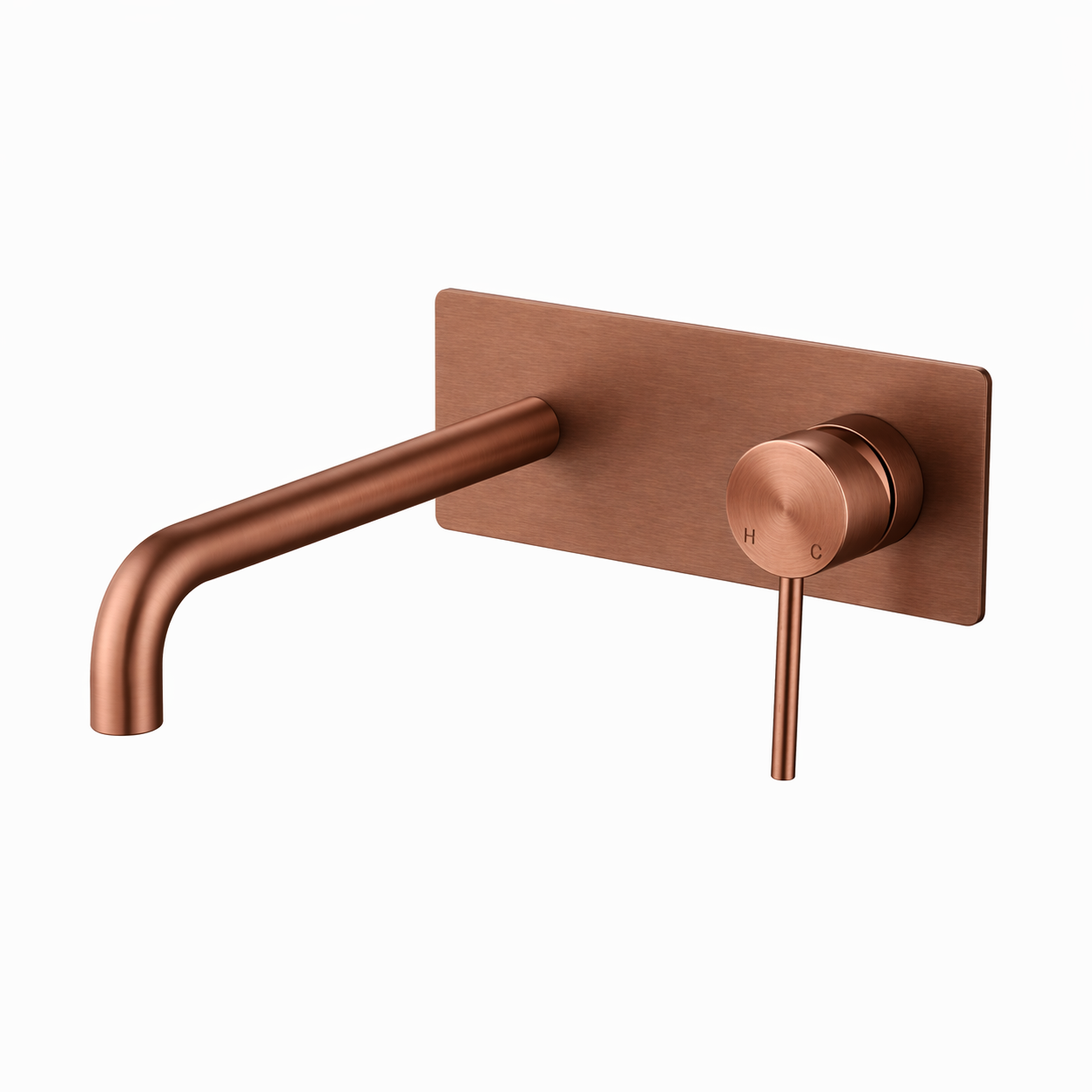 Elke Wall Mixer Curved Plate Brushed Copper