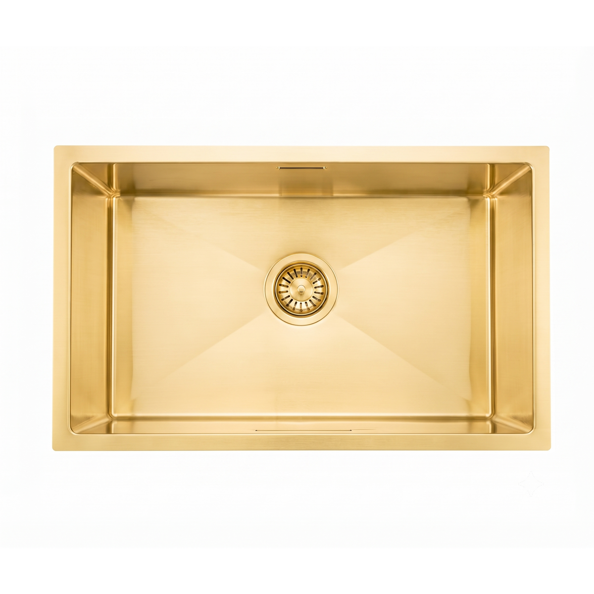 Titan Brushed Gold Single Stainless Steel Sink with Overflow 640mm