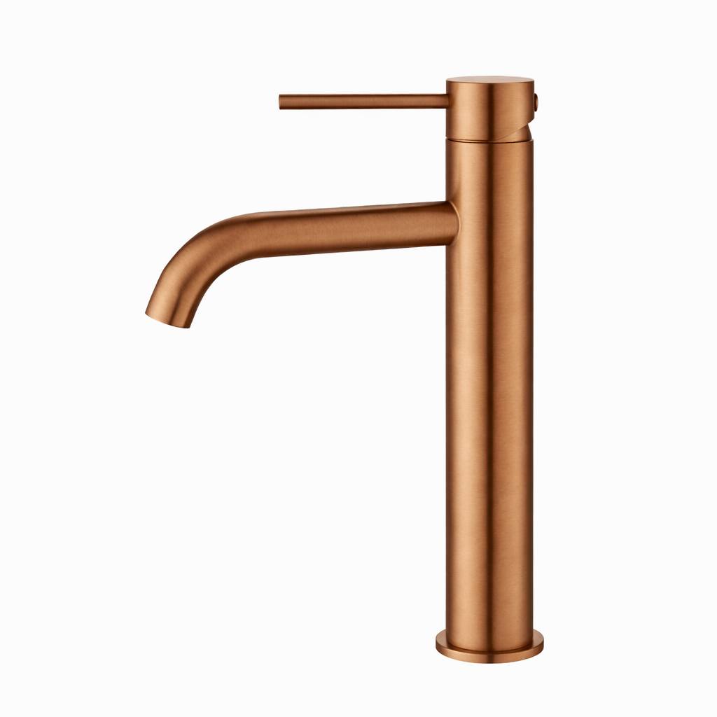 Elke Curved Countertop Tall Basin Mixer Bronze