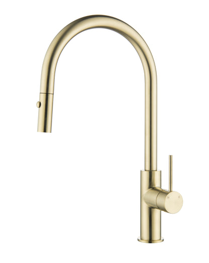 Elke Button Pull Mixer Brushed Gold