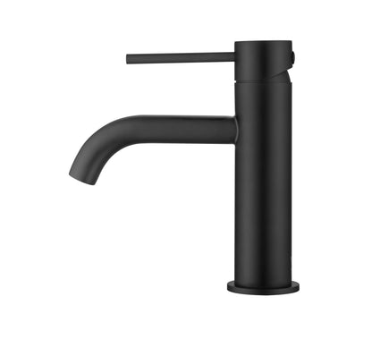 Elke Curved Countertop Basin Mixer Matt Black