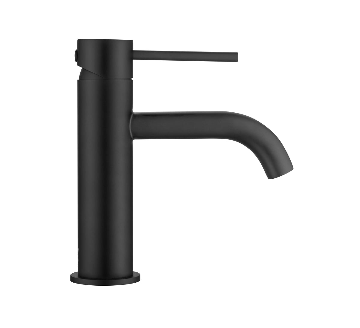Elke Curved Countertop Basin Mixer Matt Black