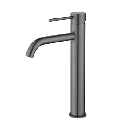 Elke Curved Countertop Tall Basin Mixer Gunmetal