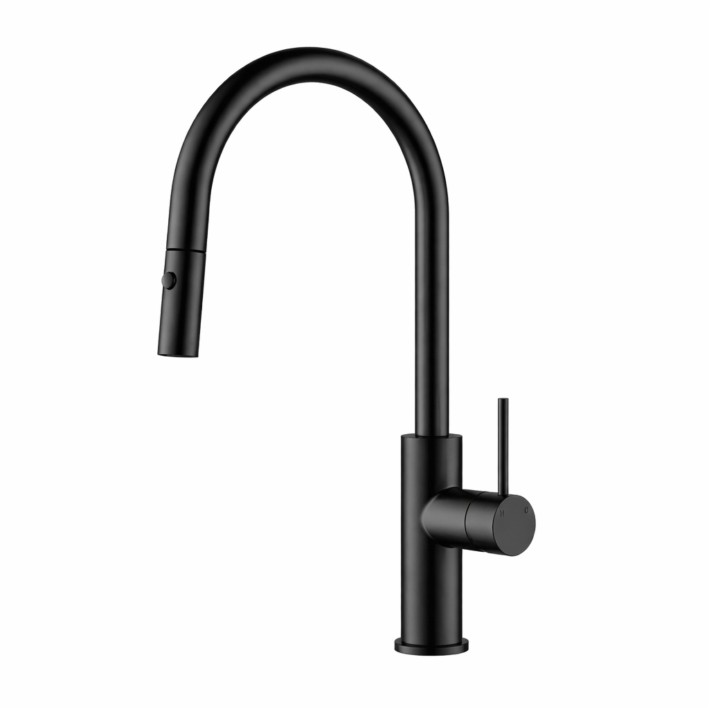 Elke Button Pull Mixer Matt Black