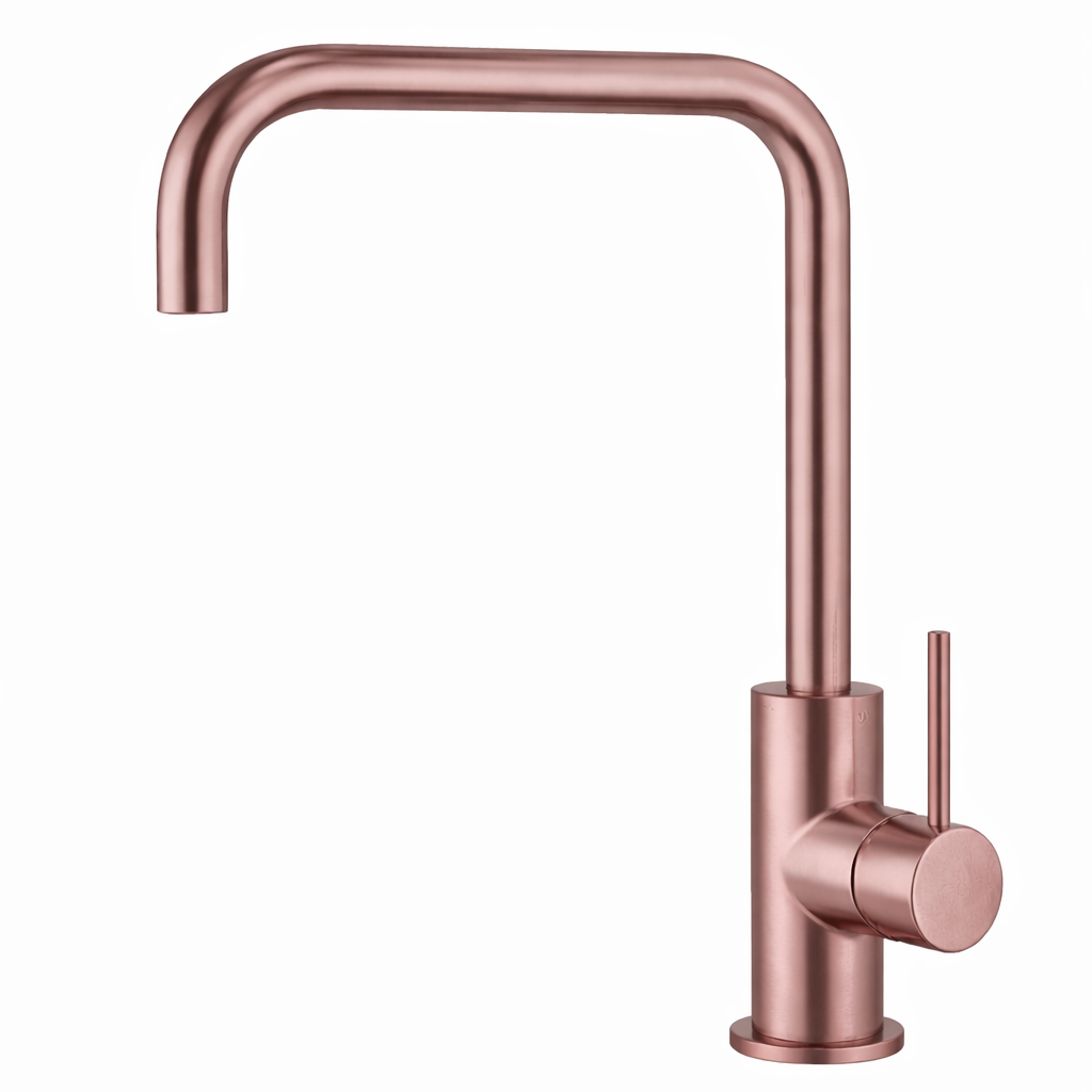 Elke Square Kitchen Mixer Brushed Copper