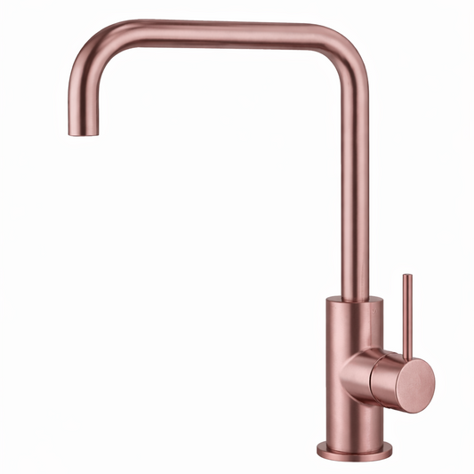 Elke Square Kitchen Mixer Brushed Copper