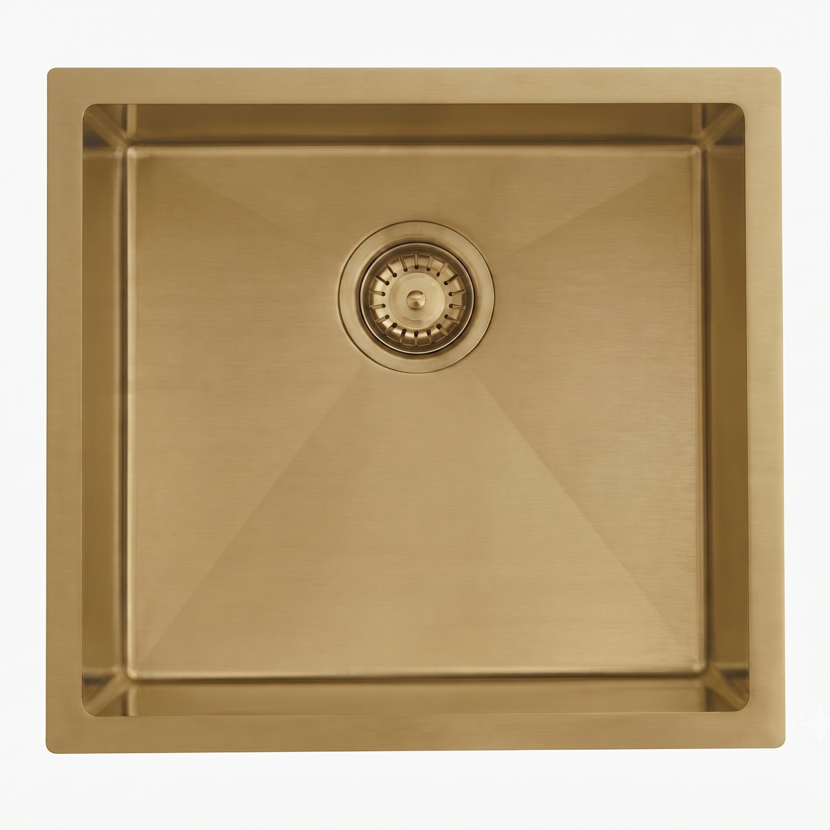 Titan Brushed Gold Single Stainless Steel Sink with Overflow 440mm
