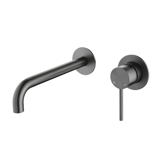 Elke Wall Mixer Curved Gunmetal