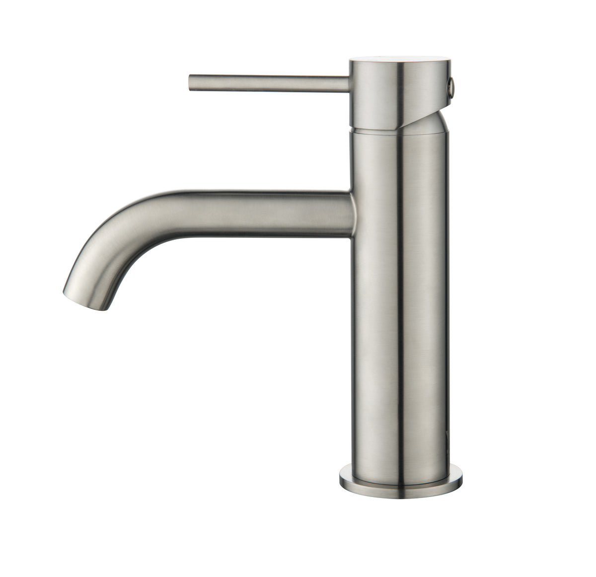 Elke Curved Countertop Basin Mixer Brushed Nickel