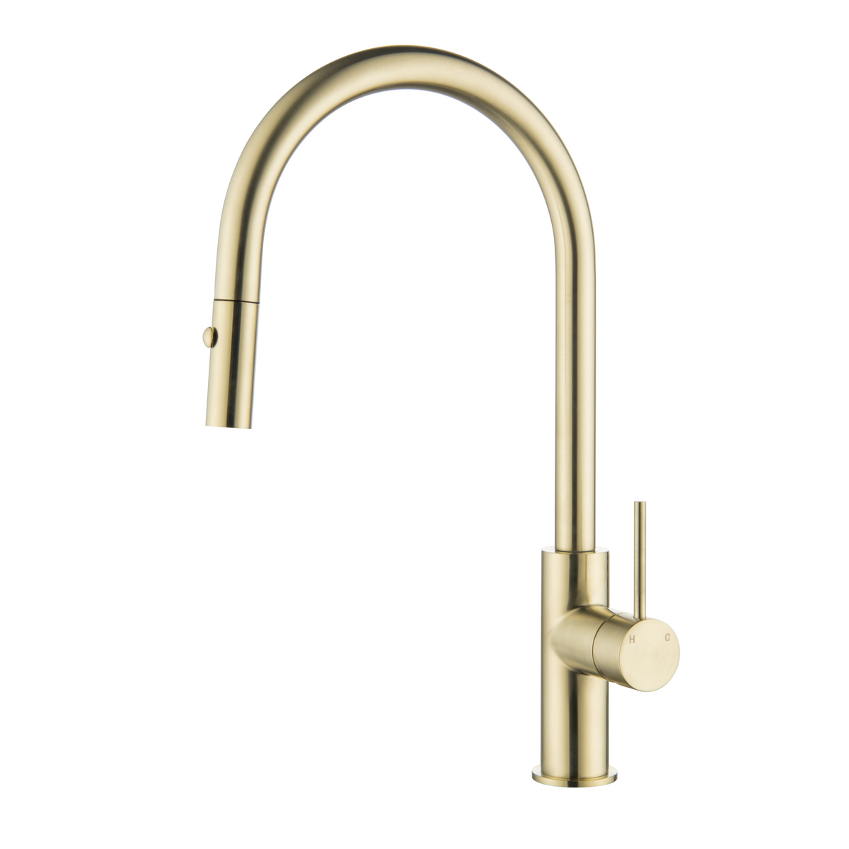 Elke Button Pull Mixer Brushed Gold
