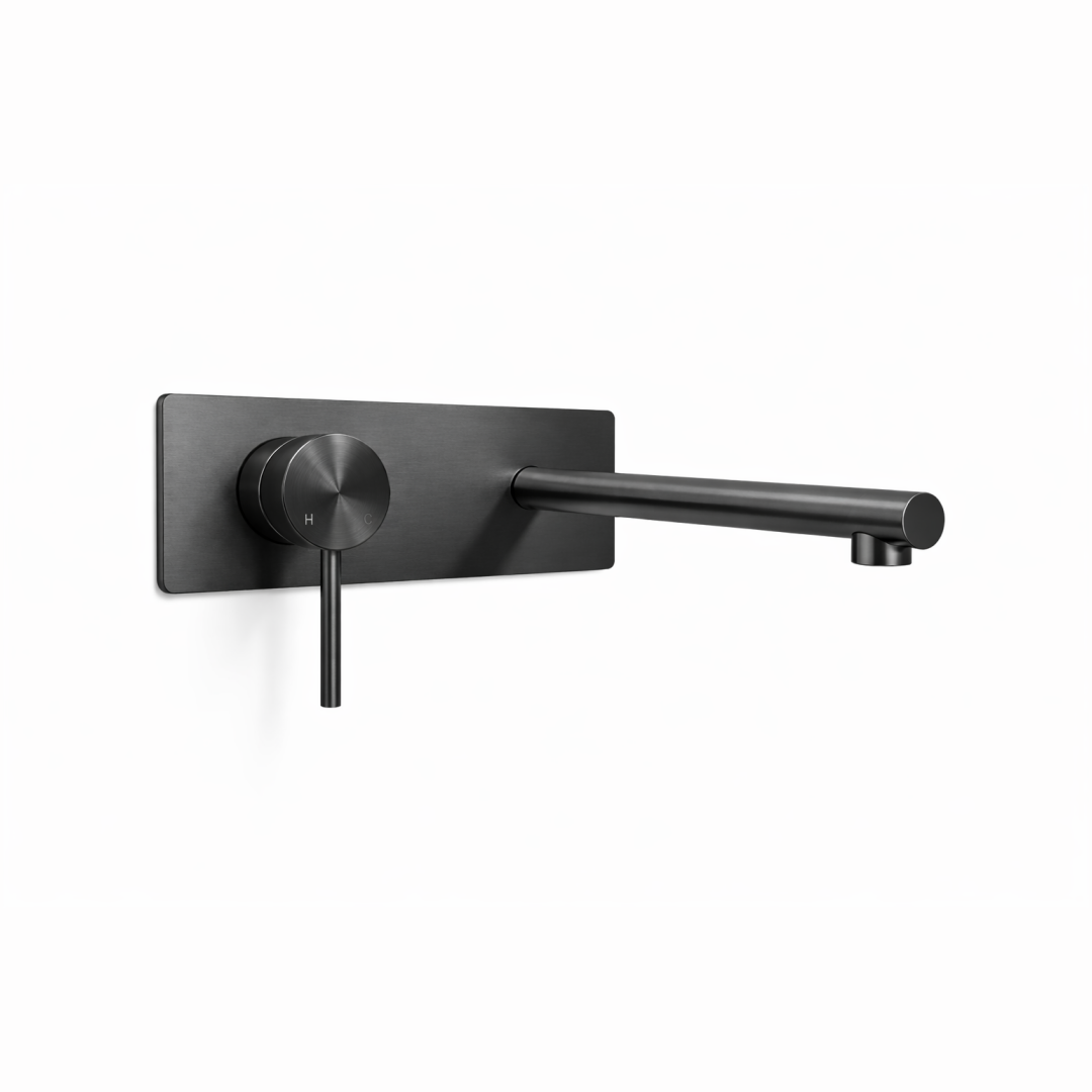 Elke Wall Mixer Plate Gunmetal