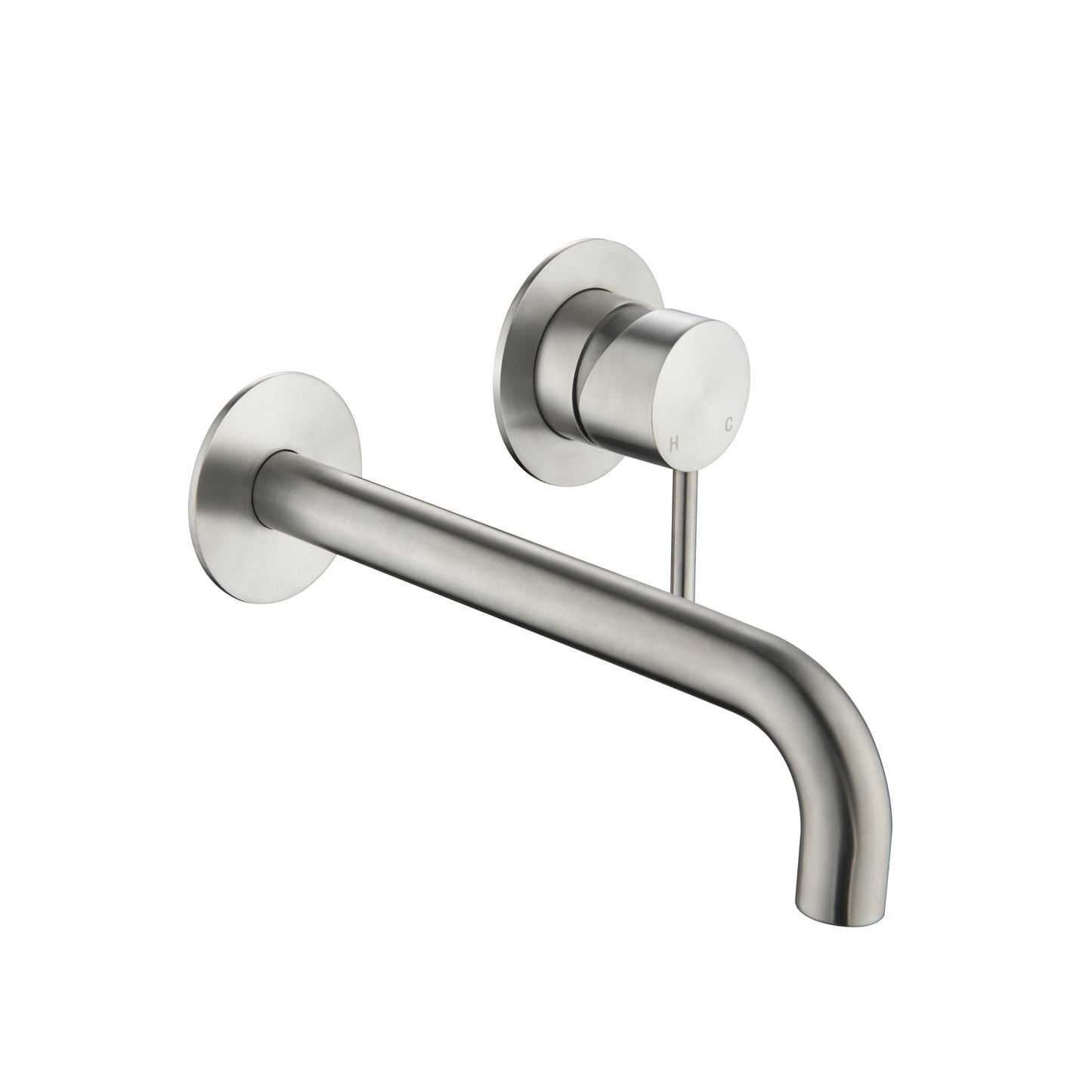 Elke Wall Mixer Curved Brushed Nickel