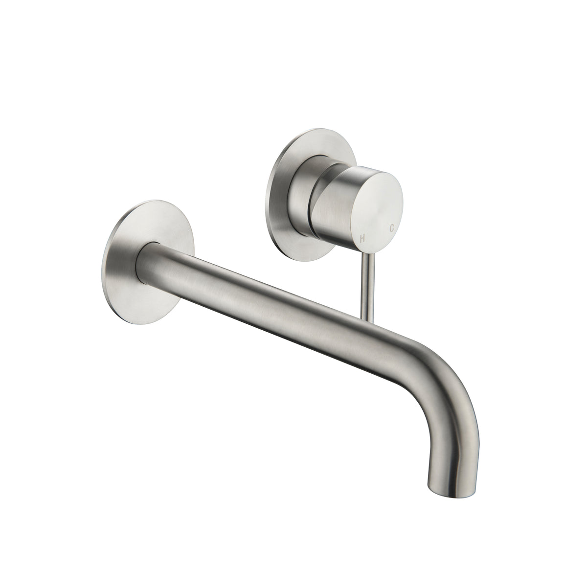 Elke Wall Mixer Curved Brushed Nickel