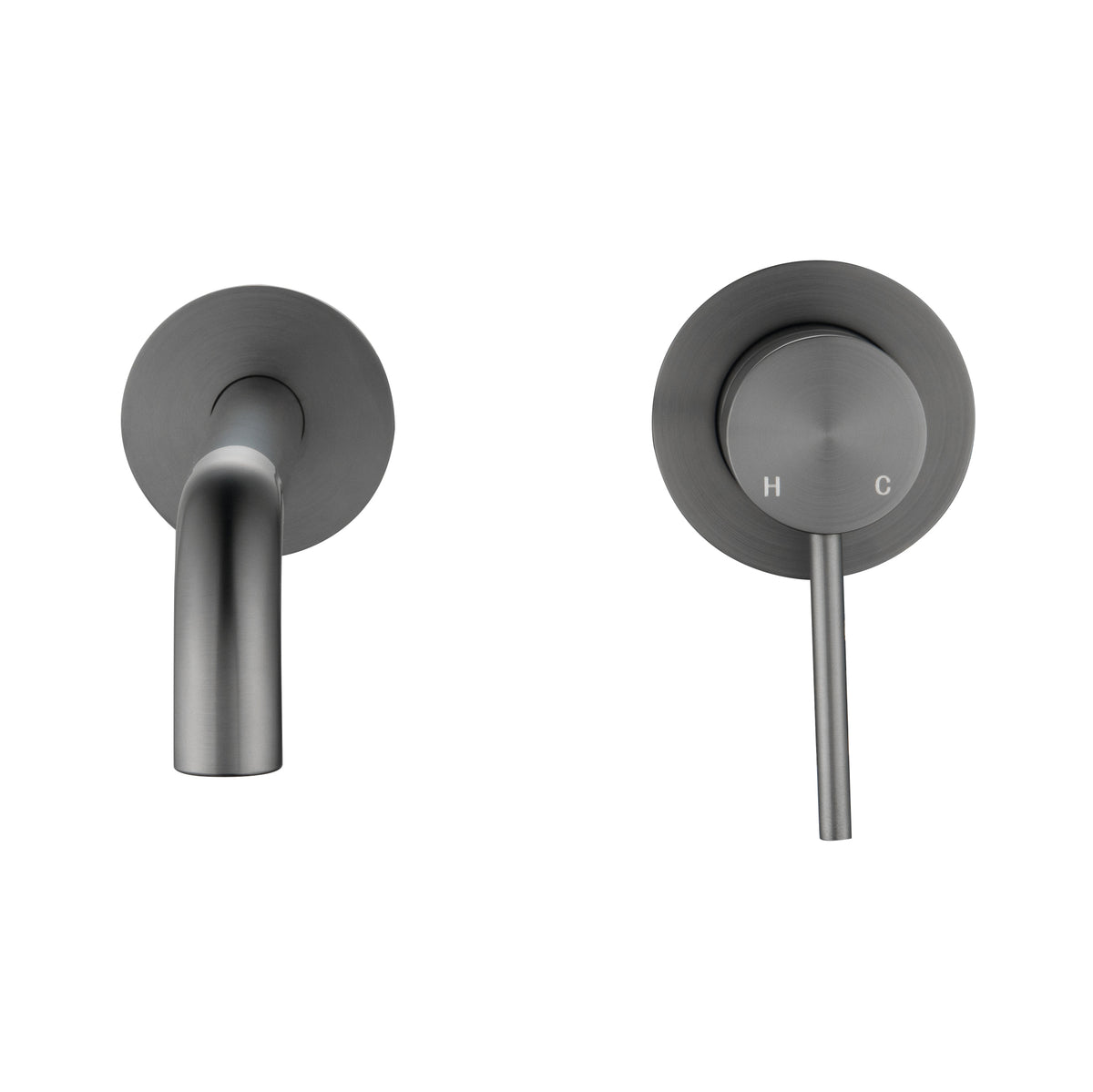 Elke Wall Mixer Curved Gunmetal