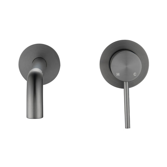 Elke Wall Mixer Curved Gunmetal
