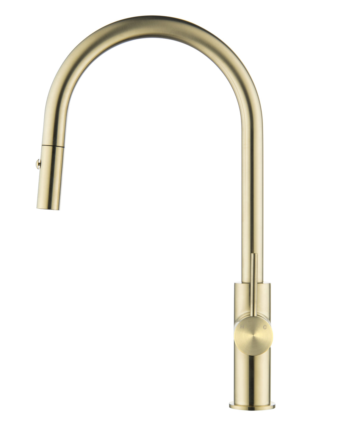 Elke Button Pull Mixer Brushed Gold