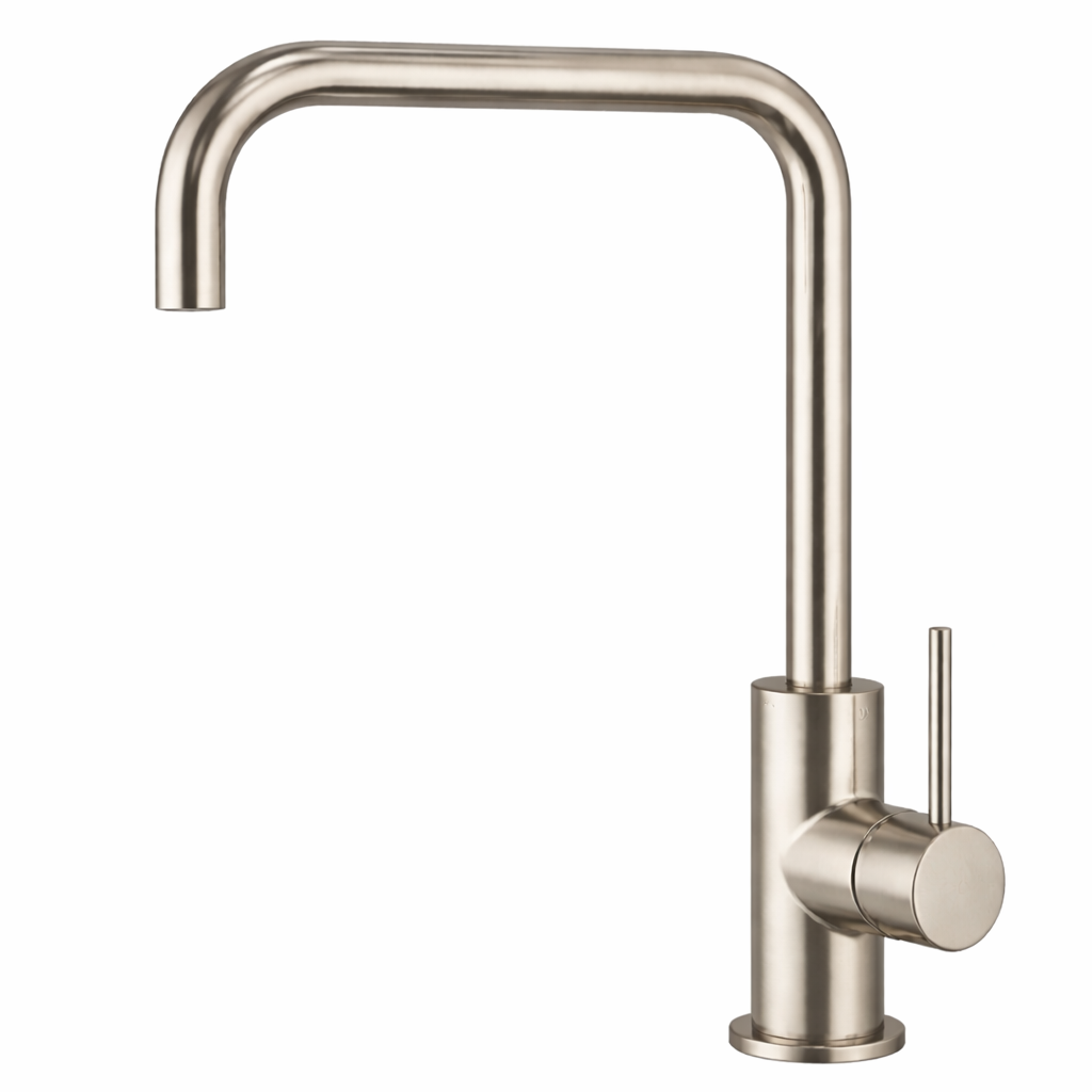 Elke Square Kitchen Mixer Brushed Nickel