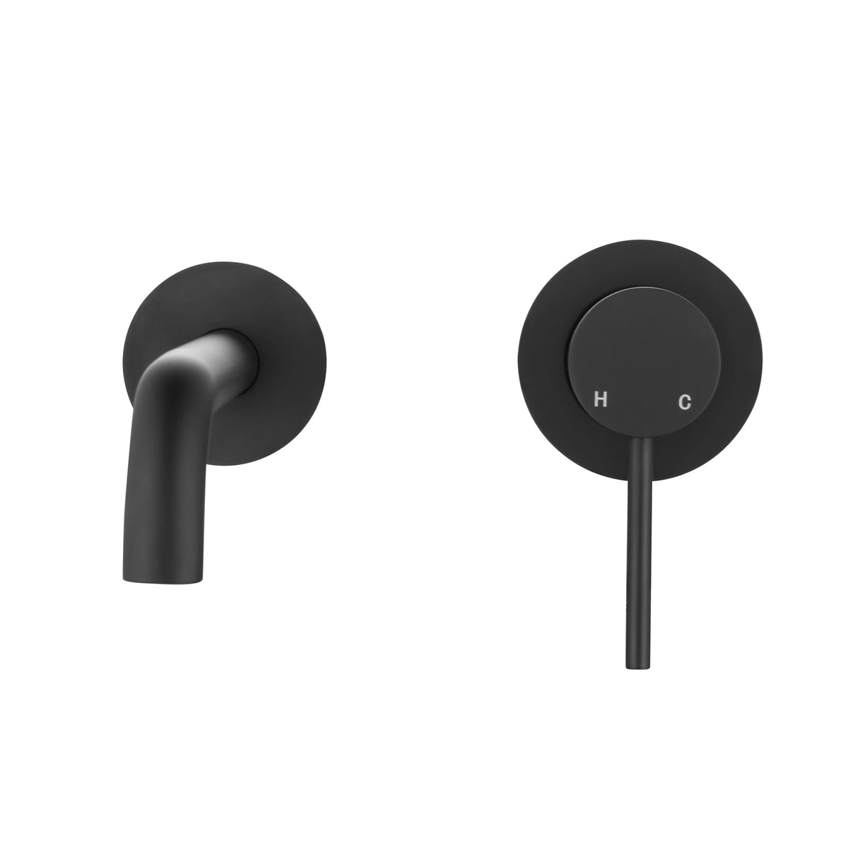 Elke Wall Mixer Curved Matt Black