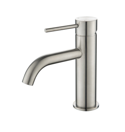 Elke Curved Countertop Basin Mixer Brushed Nickel