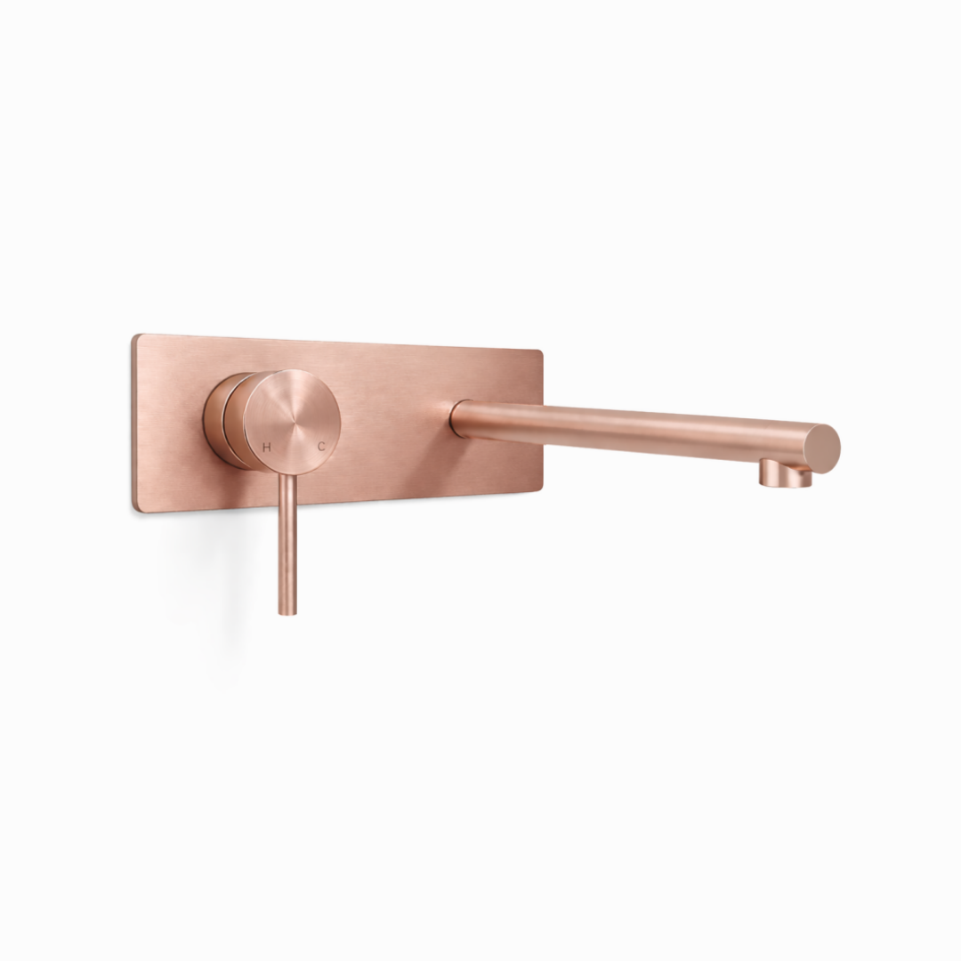 Elke Wall Mixer Plate Brushed Copper