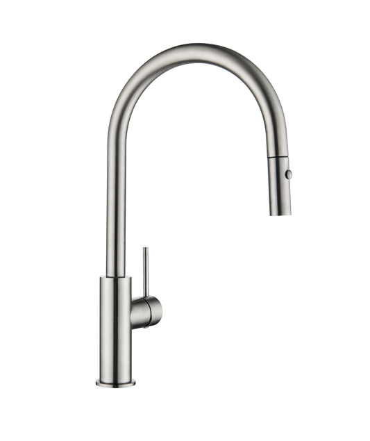 Elke Button Pull Mixer Brushed Nickel