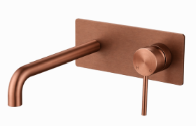 Elke Wall Mixer Curved Plate Bronze