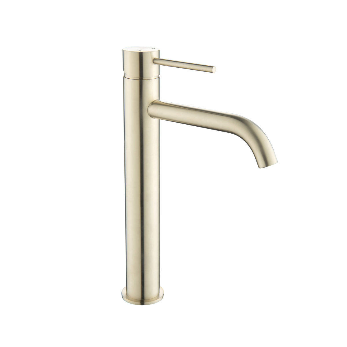 Elke Curved Countertop Tall Basin Mixer Brushed Gold