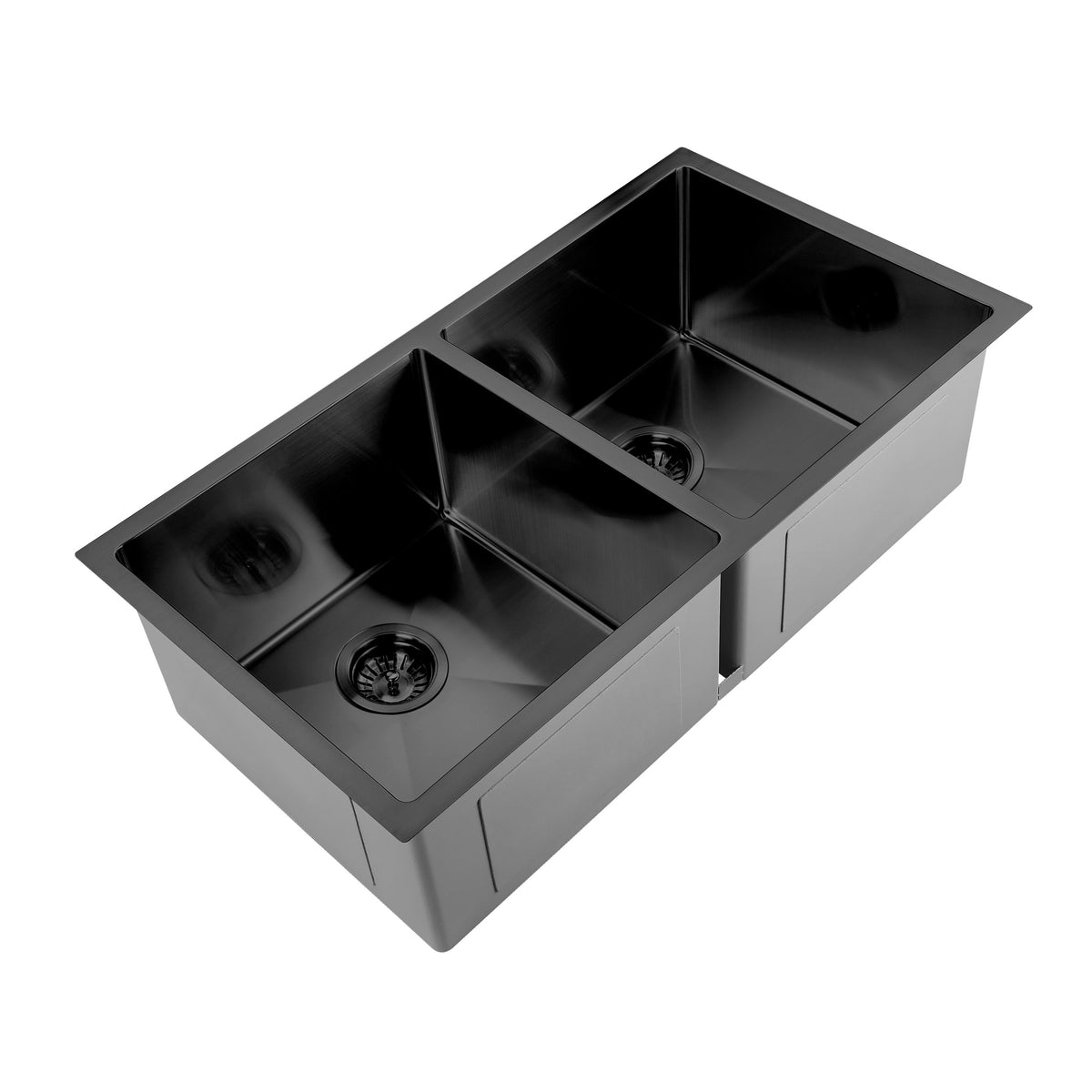 Titan Matte Black Double Stainless Steel Sink 750mm