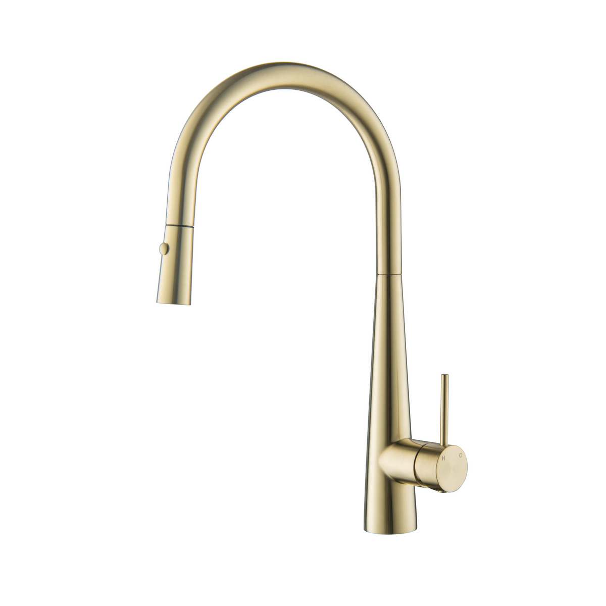 Elke Sleek Mixer with Button Brushed Gold