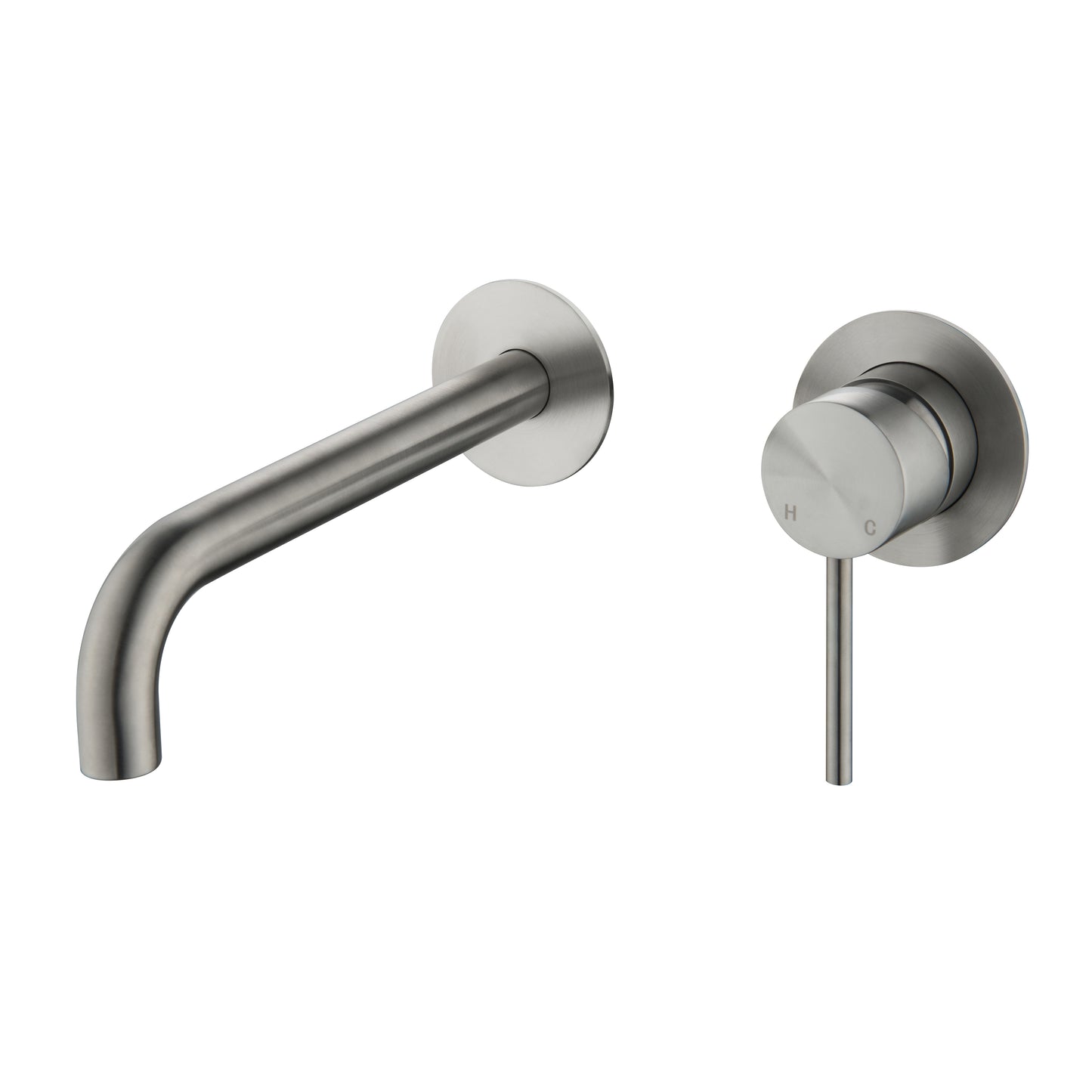 Elke Wall Mixer Curved Brushed Nickel