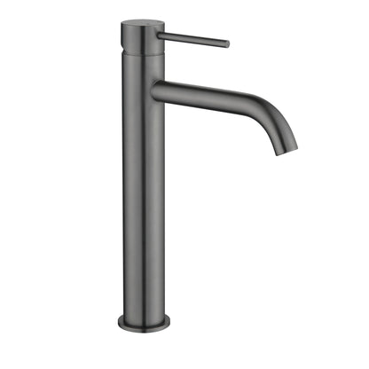Elke Curved Countertop Tall Basin Mixer Gunmetal