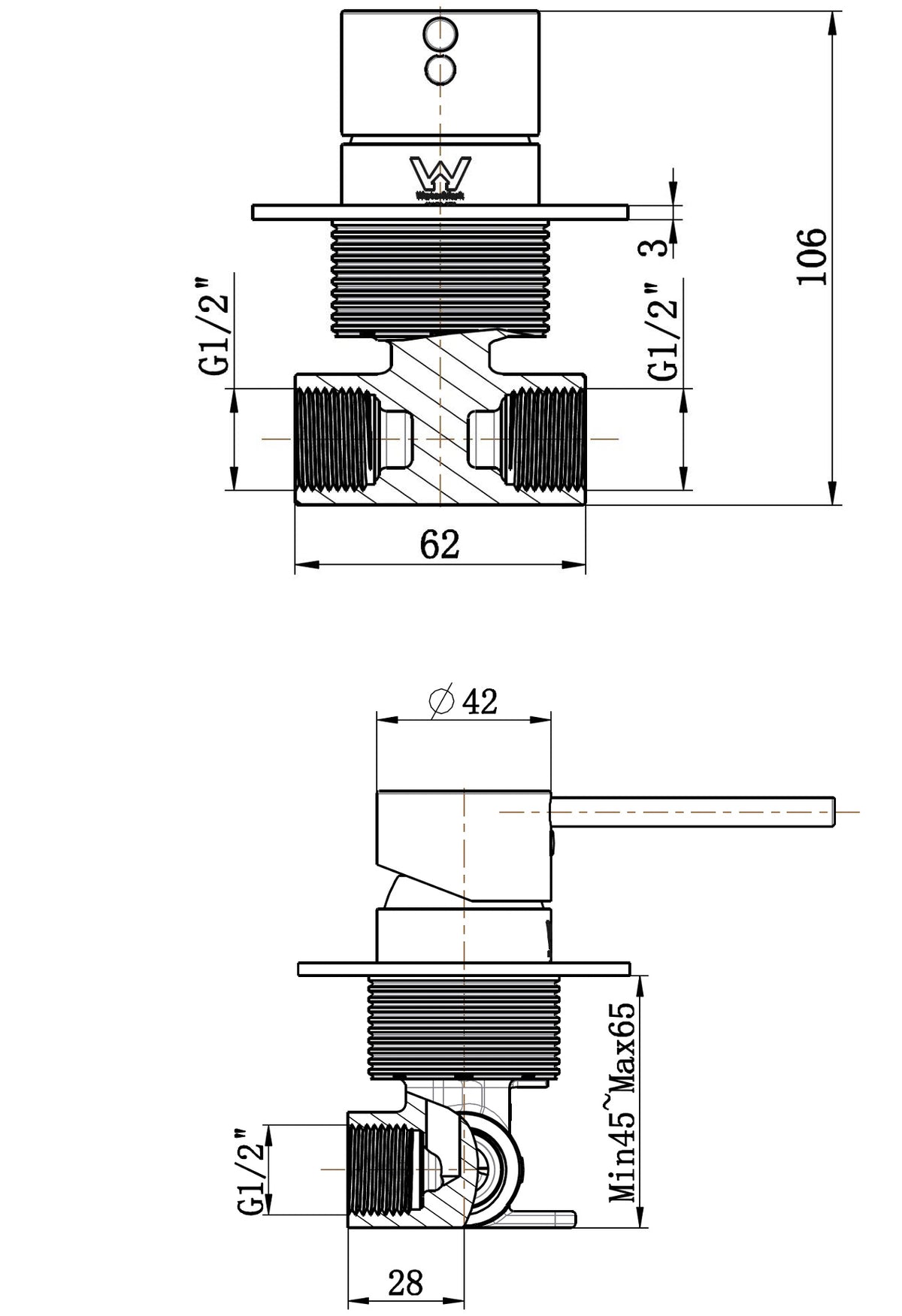 Elke Shower Mixer Inwall Body